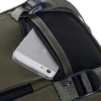Mandotos men's canvas backpack with multiple compartments, ideal for students and daily use, featuring adjustable straps and durable material.
