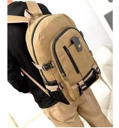 Men's Backpacks Canvas Backpack Student Bags - MANDOTOS