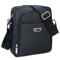 Mandotos men's oxford cloth shoulder bag with multiple compartments, stylish business and messenger bag design, front view.
