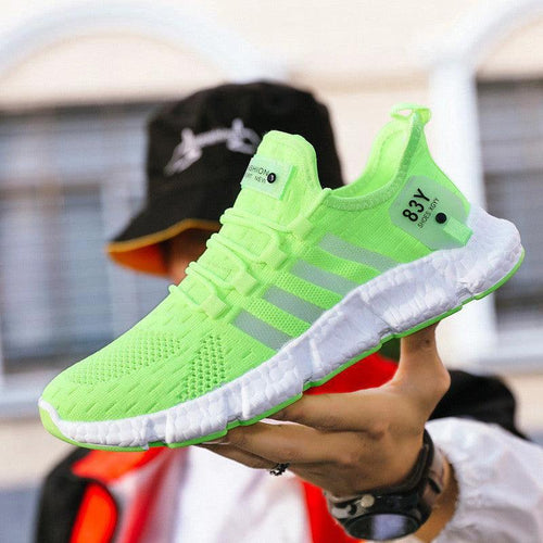 Men's Breathable Mesh Sports Shoes with Flying Weave Upper - MANDOTOS