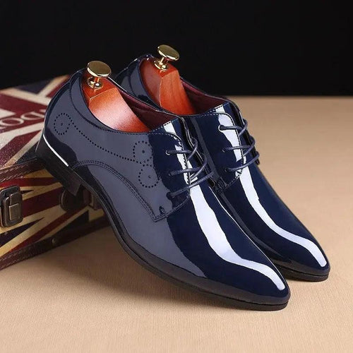 Men's Business Casual Leather Dress Shoes - MANDOTOS