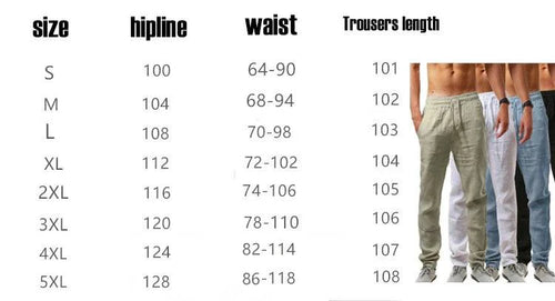 Men's Casual Cotton Linen Elastic Waist Pants with Streetwear Style - MANDOTOS INTERNATIONAL