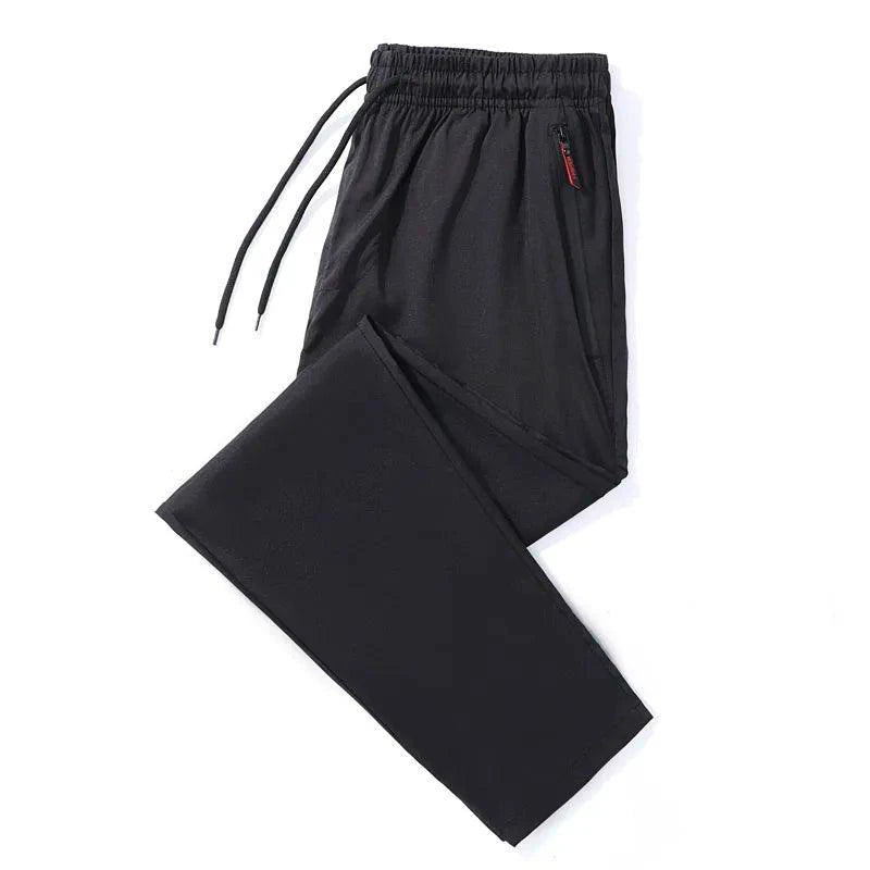 Men's Casual Pants Straight Slim Fit Elastic Waist Jogger Korean Classic Blue Black Gray Male Brand Trousers Plus Size - MANDOTOS