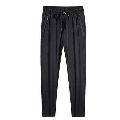 Men's Casual Pants Straight Slim Fit Elastic Waist Jogger Korean Classic Blue Black Gray Male Brand Trousers Plus Size - MANDOTOS