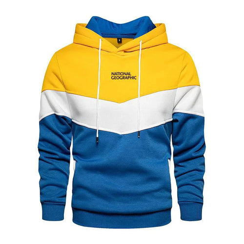 Men's Casual Sports Panel Hooded Pullover Sweatshirt - MANDOTOS