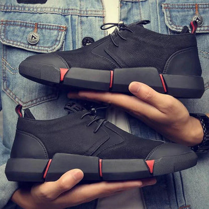 Men's Chic Leather Sneakers - MANDOTOS