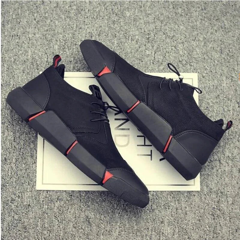 Men's Chic Leather Sneakers - MANDOTOS