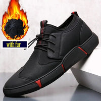 Men's chic leather sneakers by MANDOTOS featuring stylish design and comfortable fit, shown in a sleek black color.