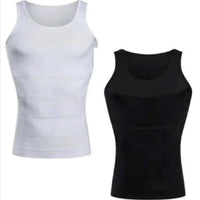 Men's MANDOTOS contour shaper vest, close-up showing snug fit and smooth fabric for shaping and support.