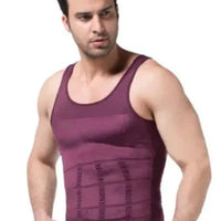 Men's Contour Shaper Vest by MANDOTOS, close-up of the fitted black vest designed to enhance body contour and shape.