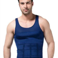 Men's contour shaper vest by MANDOTOS, close-up showing breathable fabric and snug fit for body shaping and support.