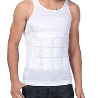 Men's contour shaper vest by MANDOTOS, showing the snug fit and smooth fabric designed to shape and support the chest and waist.
