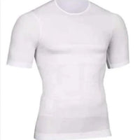 Men's MANDOTOS Contour Shaper Vest showing a close-up of the fitted, seamless design in black fabric for shaping and support.