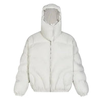 Men's MANDOTOS cotton padded coat with a detachable hood, shown in a front view with a quilted design and zip closure.