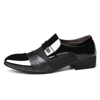 Men's black formal shoes by MANDOTOS, stylish leather dress shoes with sleek design and polished finish.
