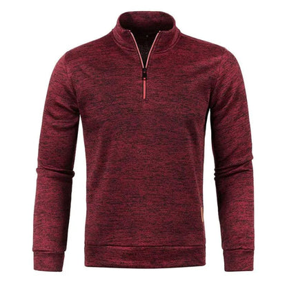 Men's Half Zipper Turtleneck Sweatshirt: Cozy and Stylish for Fall - MANDOTOS INTERNATIONAL1005007460645798-Wine Red-M