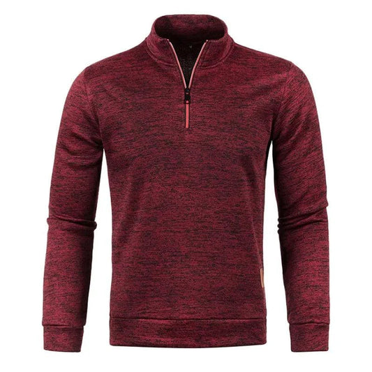 Men's Half Zipper Turtleneck Sweatshirt: Cozy and Stylish for Fall - MANDOTOS INTERNATIONAL1005007460645798-Wine Red-M