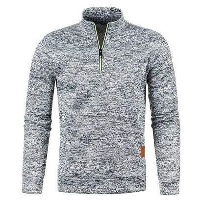 Men's Half Zipper Turtleneck Sweatshirt: Cozy and Stylish for Fall - MANDOTOS INTERNATIONAL1005007460645798-Light Gray-4XL
