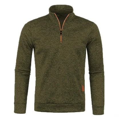 Men's Half Zipper Turtleneck Sweatshirt: Cozy and Stylish for Fall - MANDOTOS INTERNATIONAL1005007460645798-Army Green-XXL