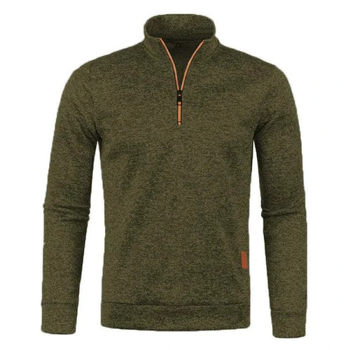 Men's Half Zipper Turtleneck Sweatshirt: Cozy and Stylish for Fall - MANDOTOS INTERNATIONAL1005007460645798-Army Green-XXL