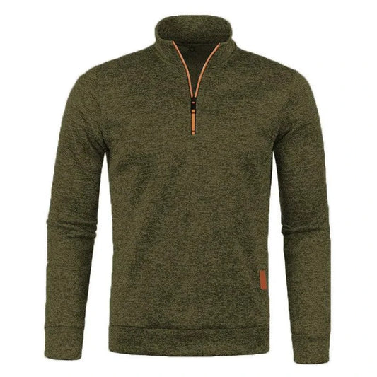 Men's Half Zipper Turtleneck Sweatshirt: Cozy and Stylish for Fall - MANDOTOS INTERNATIONAL1005007460645798-Army Green-XXL