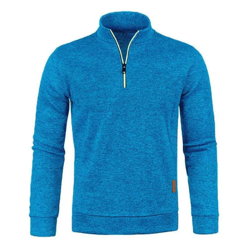 Men's Half Zipper Turtleneck Sweatshirt: Cozy and Stylish for Fall - MANDOTOS INTERNATIONAL1005007460645798-Blue-4XL