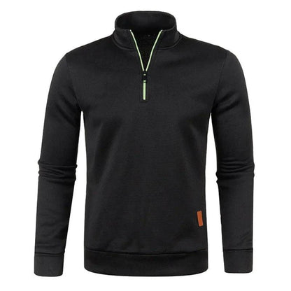 Men's Half Zipper Turtleneck Sweatshirt: Cozy and Stylish for Fall - MANDOTOS INTERNATIONAL1005007460645798-Black-M