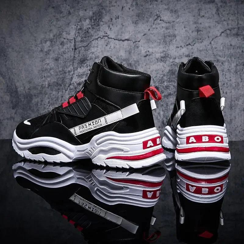 Mandotos men's high-top shoes in Korean style with autumn-inspired design, featuring casual footwear for fall seasons.