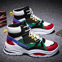 Men's high-top shoes by MANDOTOS featuring Korean style autumn footwear with stylish design and comfortable fit.