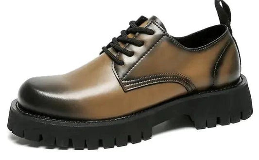 Men's Leather Martin Shoes with Thick Cushioned Sole - MANDOTOS