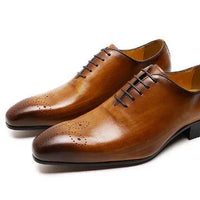 Men's leather Oxford shoes by MANDOTOS featuring classic design, polished finish, and lace-up style for formal or casual wear.