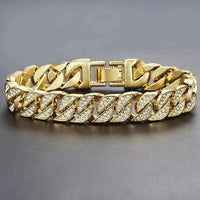 Men's gold chain bracelet by MANDOTOS featuring a sleek, luxe design with polished links for a stylish accessory.