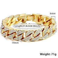 Men's gold chain bracelet by MANDOTOS featuring a sleek, luxurious design with interlinked gold links.