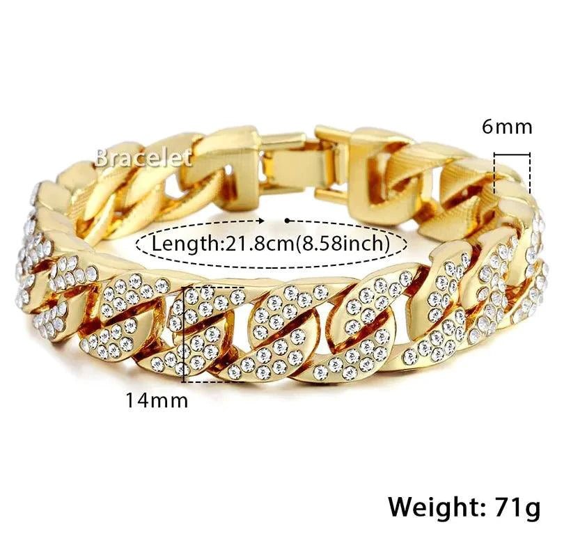 Men's luxe gold chain bracelet by MANDOTOS, featuring a sleek, polished gold design with secure clasp and elegant style.
