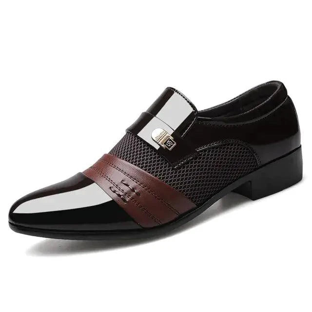 Men's luxury leather loafers by MANDOTOS featuring sleek design and polished finish, perfect for formal or casual wear.