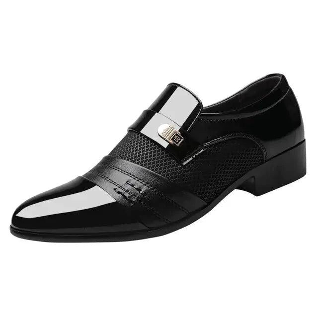 Men's luxury leather loafers by MANDOTOS, crafted with sleek design and polished finish, shown on a neutral background.