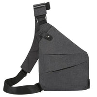 Mandotos men's multifunctional shoulder bag with sports chest pack, black nylon with adjustable strap and multiple compartments.