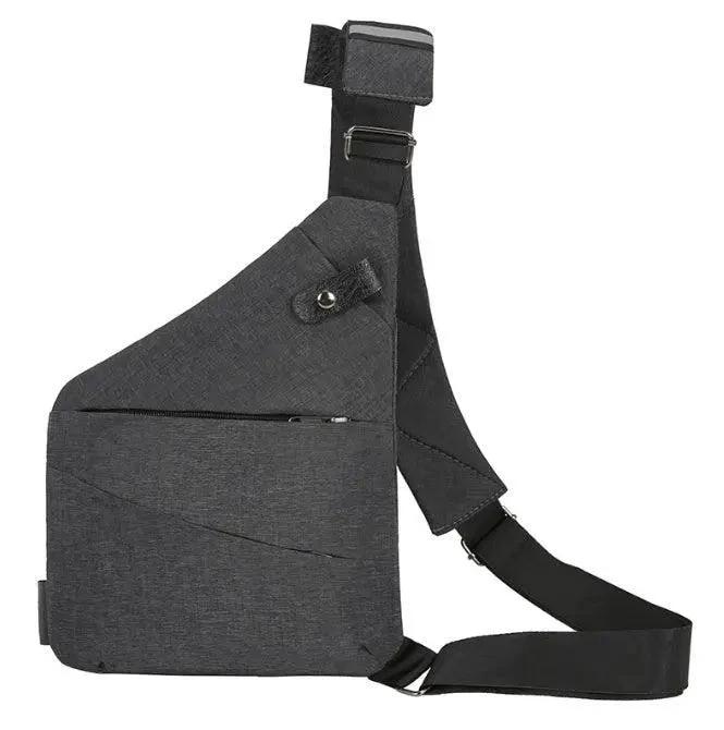 Men's multifunctional shoulder bag by MANDOTOS, sports chest pack with multiple compartments and adjustable strap for active use.