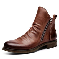 Men's premium leather Martin boots by MANDOTOS featuring classic design and sturdy construction.