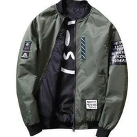 Men's reversible flight jacket by MANDOTOS, suitable for autumn and winter, showing both outer and inner fabric details.