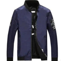 Men's reversible flight jacket by MANDOTOS, ideal for autumn and winter, showing both exterior and interior views.