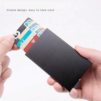 Men's RFID slim carbon fiber money clip and card holder by MANDOTOS, sleek and compact for secure cash and card storage.
