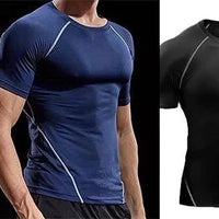 Men's black quick-drying running shorts by MANDOTOS, double-layer design, suitable for fitness, sport, and workout training.