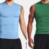 Men's black quick-drying running shorts by MANDOTOS with double-layer design, ideal for fitness, workout, and bodybuilding training.