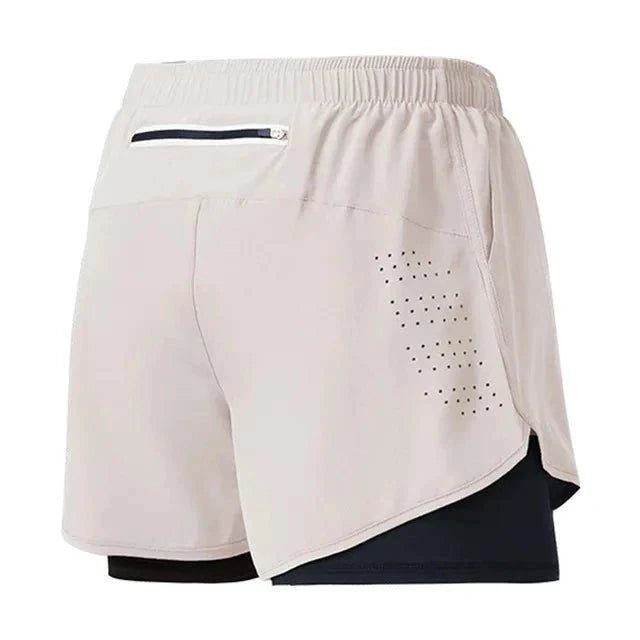 Men's Running Shorts Quick-drying Fitness Black Double Layer Shorts Men New Sport Workout Training Bodybuilding Short Pants - MANDOTOS