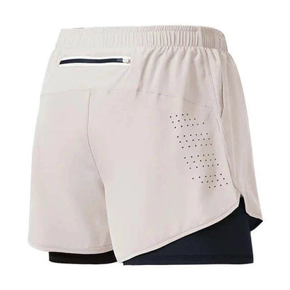 Men's Running Shorts Quick-drying Fitness Black Double Layer Shorts Men New Sport Workout Training Bodybuilding Short Pants - MANDOTOS