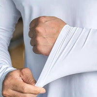 Mandotos men's long sleeve sports fitness shirt, quick-dry outdoor badminton and running top, ideal for casual bodybuilding workouts.