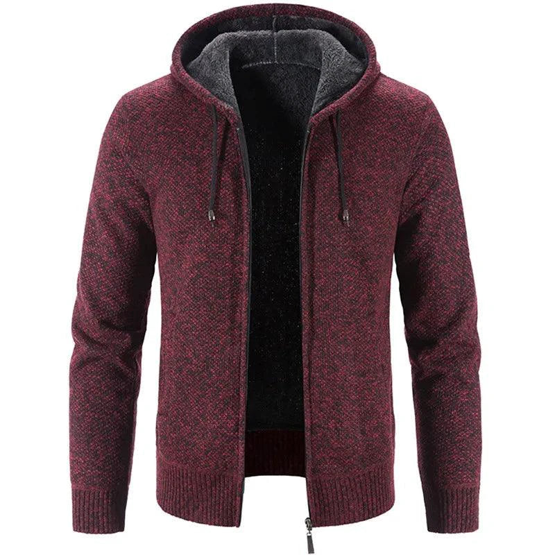 Men's stylish fleece cardigan jacket by MANDOTOS featuring a cozy design and button closure, perfect for casual wear.