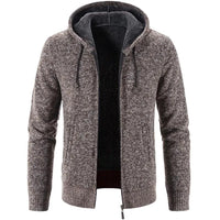 Men's stylish fleece cardigan jacket by MANDOTOS, featuring a cozy knit design and front pockets, ideal for casual wear.