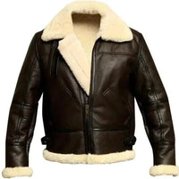 Men's stylish winter leather jacket by MANDOTOS with fur lining, featuring a classic design and durable construction.